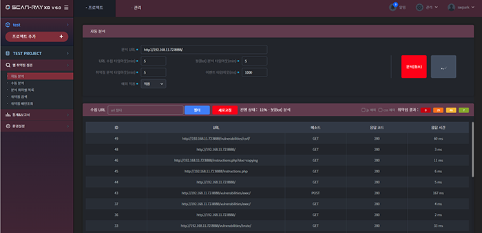 SCAN-RAY XG 분석 화면
